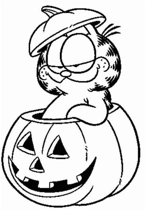 coloriage garfield halloween dessin gratuit  imprimer