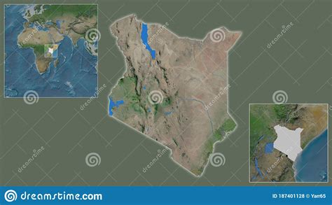 Kenya Satellite Country And Its Location Stock Illustration