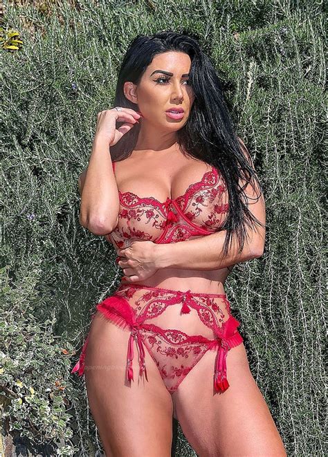 Grace J Teal Shows Off Her Stunning Figure In Red Lace Lingerie 9 Photos Thefappening