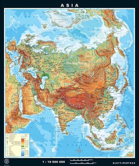 Klett Asia Classroom Map Poster Prints Vintage School Map Map Poster