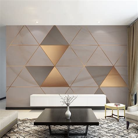 Bacaz Gold Line Concrete Texture Modern Geometry Wallpaper For Living