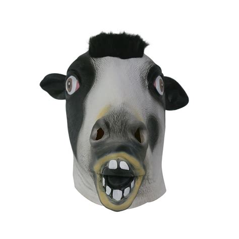 Cute Cow Mask Halloween Animal Head Full Face Adults Mask For Cosplay