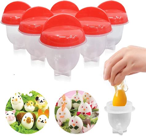 Egg Boiler Silicone 6 Packhard Boiled Egg Cooker Without Shell Easy