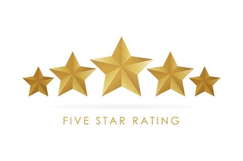 Five Golden Rating Star Vector Illustration Stock Illustration