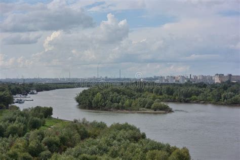 View Of Irtysh River Divides The City Into Two Parts Omsk Editorial