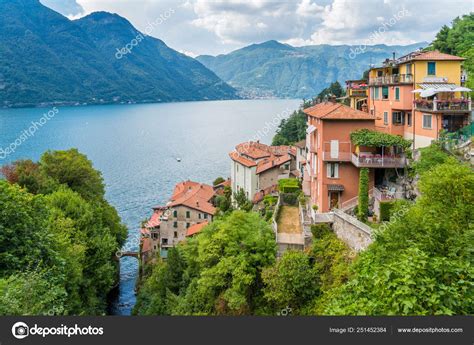 Scenic Sight Nesso Beautiful Village Lake Como Lombardy Italy Stock