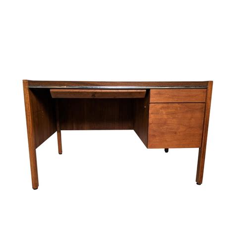 Vintage Modern Walnut And Chrome Desk By Kimball Chairish
