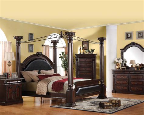 Traditional bedrooms | bedroom sets: Traditional Canopy Bedroom Set Roman Empire Acme AC19340SET