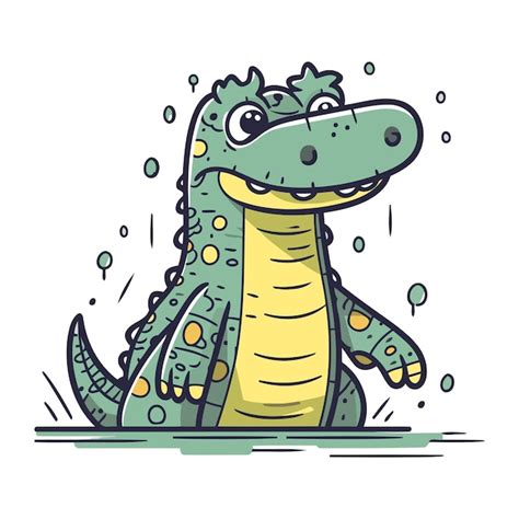 Premium Vector Cute Crocodile Vector Illustration Of A Cartoon Crocodile