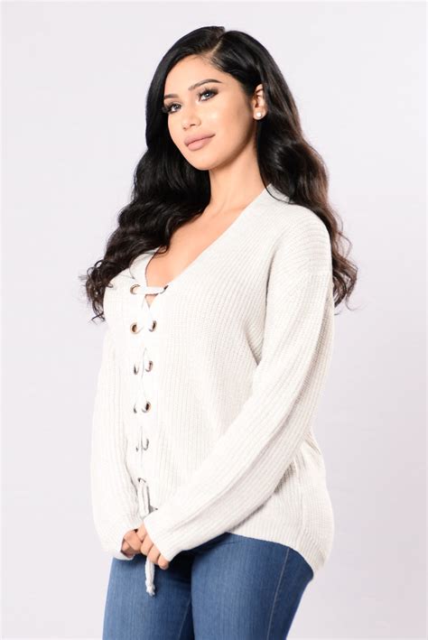 All Tied Up Sweater Ivory Sweaters Fashion Nova