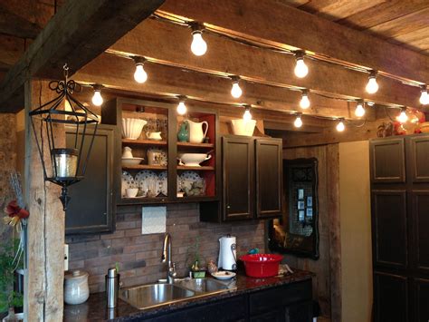 Lighting is one of the most important aspects of interior design and home decor. Kitchen lights for a rustic cabin. | Track lighting ...