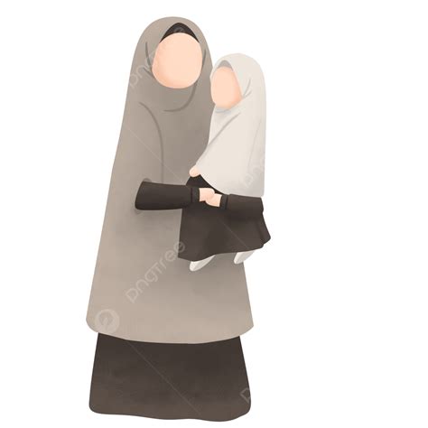 Ibu Muslim Menggendong Putrinya Ibu Muslim Menggendong Putrinya