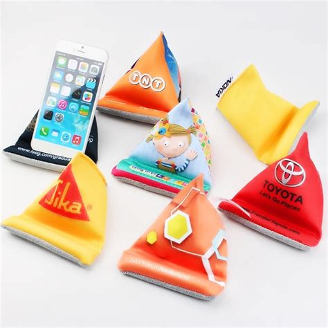 Customised Bean Bag Desktop Phone Holder With Logo Print Singapore