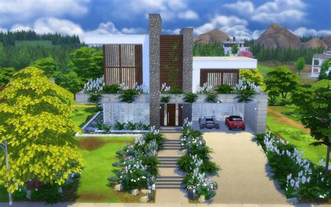 The Sims 4 Building Newcrest Modern Starter House Bui