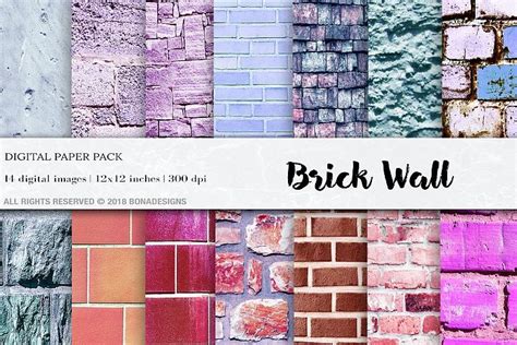 Brick Wall Digital Papers Wall Textures Wall Backgrounds 348029