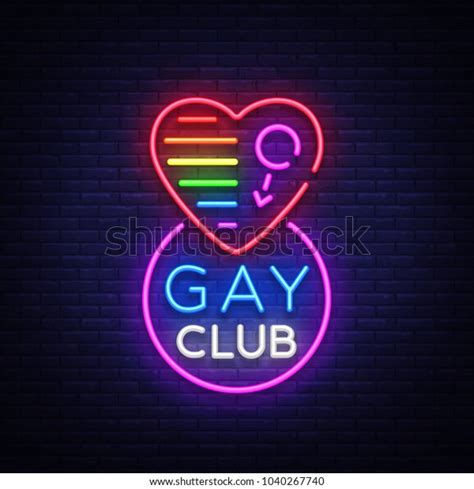 Gay Club Neon Sign Logo In Neon Style Light Banner Billboard Night