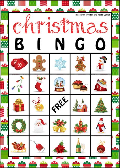 Free Printable Christmas Bingo Cards From The Kurtz Corner Christmas