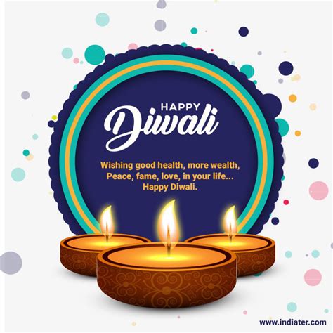 Beautiful Greeting Card For Festival Of Diwali Celebration Indiater