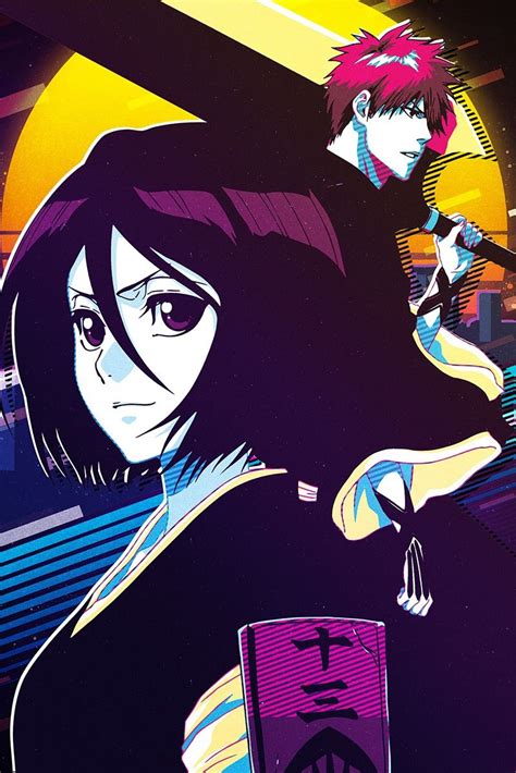 Ichigo X Rukia Poster By 80sretro Displate Nel 2022 Anime Bleach