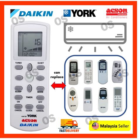 Remote Penyaman Udara Daikin York Acson Aircond Air Cond Remote Control