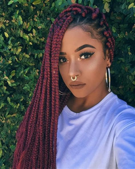 Colorfulboxbraids Red Box Braids Colored Box Braids Box Braids