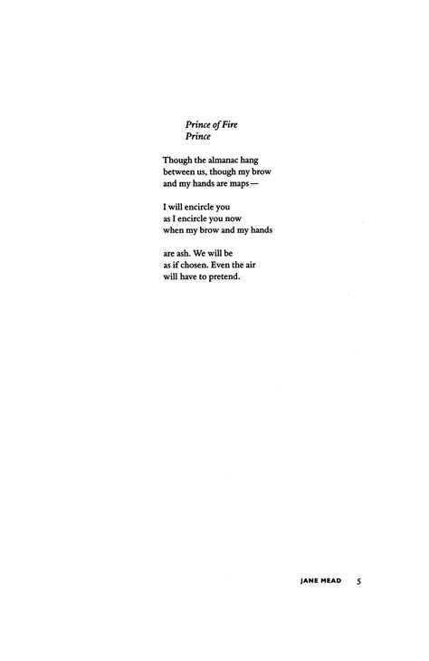 prince of fire prince by jane mead poetry magazine