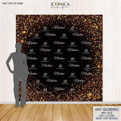 50 Birthday Photo Booth Backdrop 50th Birthday Party Backdrop Fifty