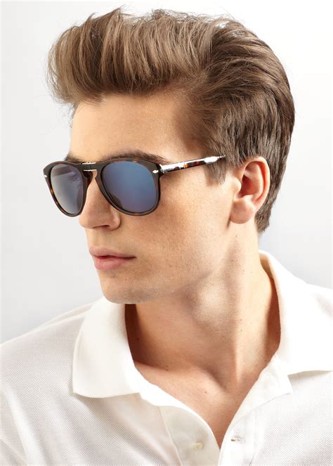 Lyst Persol Plastic Aviator Sunglasses In Brown For Men