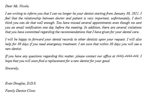 The Polite Way To Write A Dental Patient Dismissal Letter Template