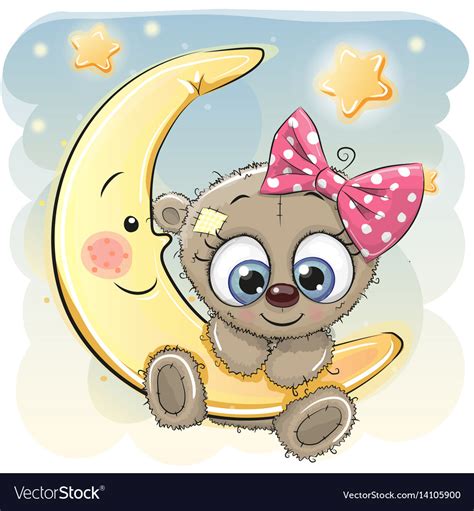 Cute Cartoon Teddy Bear Girl Royalty Free Vector Image