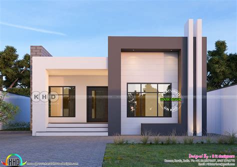 2 Bhk 874 Square Feet Contemporary Single Floor Home Kerala Home
