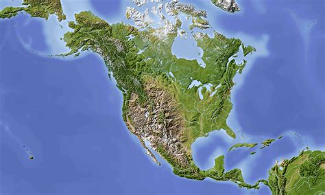 Physical Map Of North America With Landforms United States Map