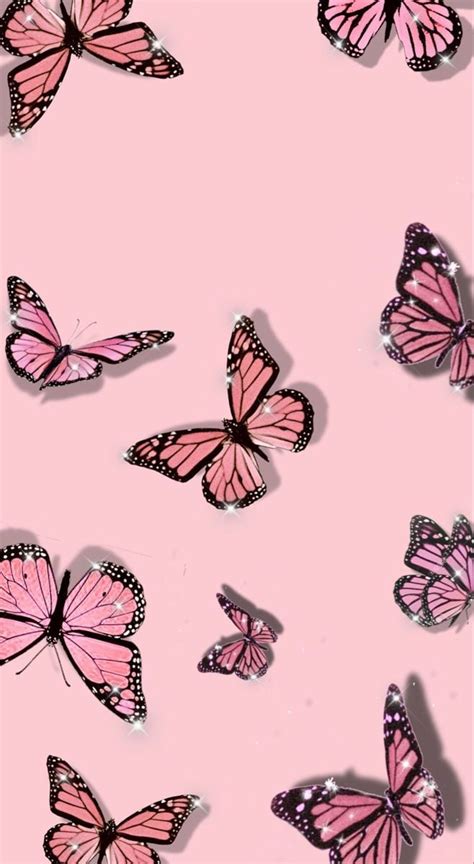 Pink Butterfly Aesthetic Wallpaper Desktop
