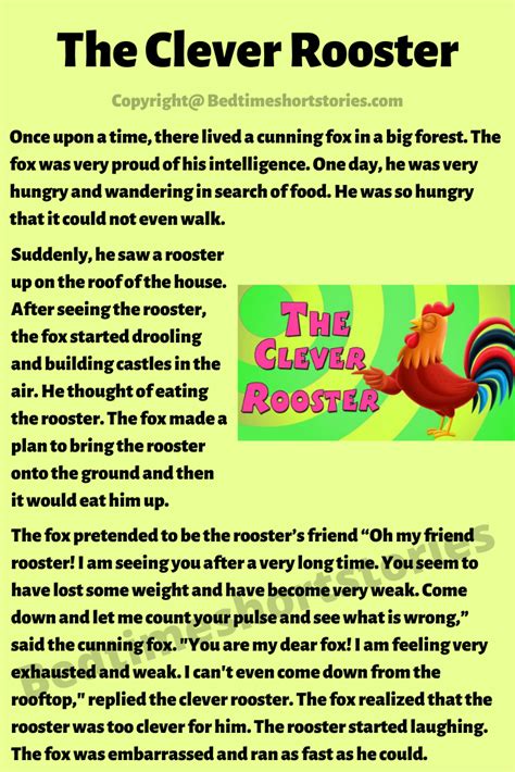 The Clever Rooster | English stories for kids, Moral stories for kids ...