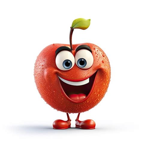 Premium Ai Image 3d Illustration Of Apple Character That Is Drawn In Cartoon Style Ai Generated