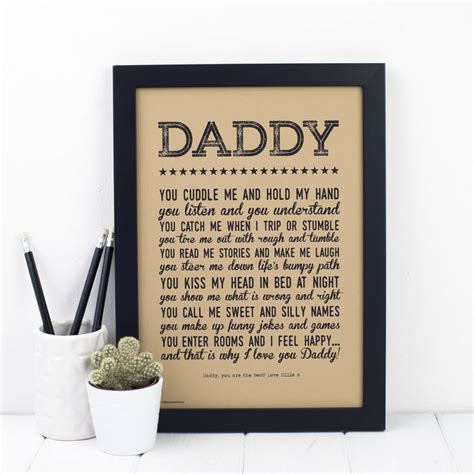 Why I Love You Daddy Poem Print By Bespoke Verse