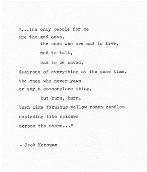 Jack Kerouac Hand Typed Book Quote The Mad Ones On Etsy Poetry