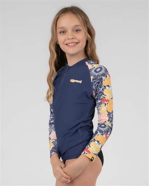 shop rip curl girls long sleeve rash vest in navy 0049 fast shipping and easy returns city