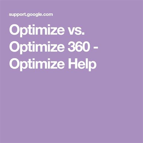 Optimize Vs Optimize 360 Optimize Help Optimization Helpful