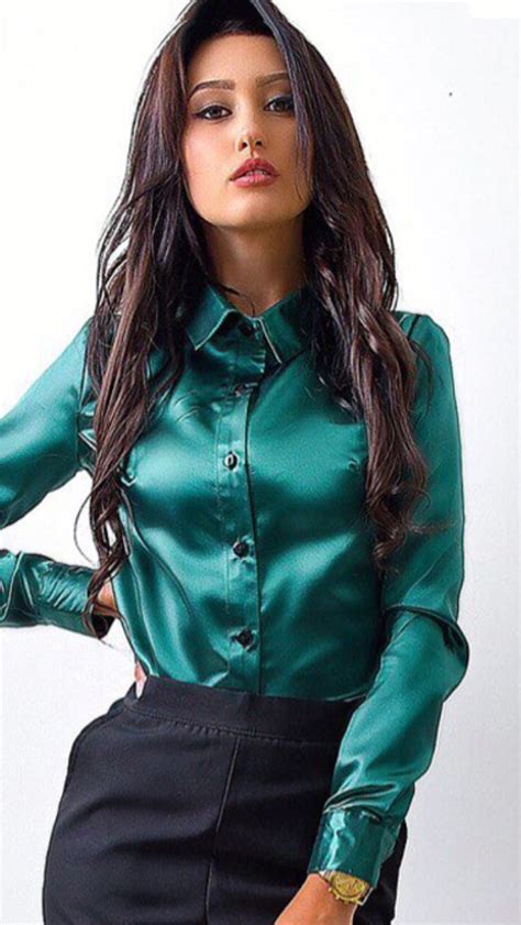 Pin By Bob Bhowani On A Mej Silk Shirt Outfit Satin Blouses Clothes