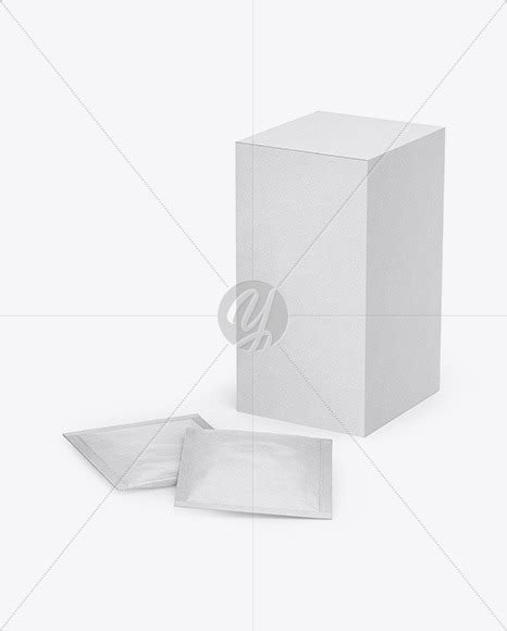 Download Kraft Box W/ Kraft Sachets Mockup in Sachet Mockups on Yellow Images Object Mockups