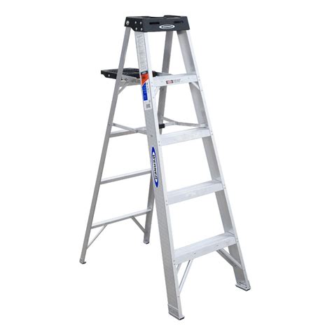 Werner 5 Ft Aluminum Type 1a 300 Lbs Capacity Step Ladder At