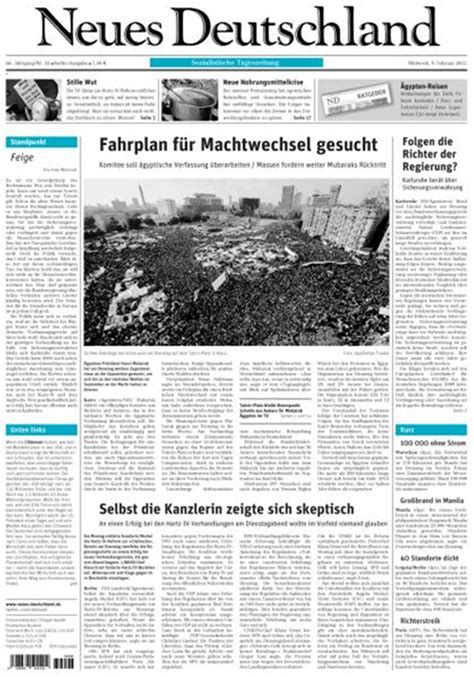 Neues Deutschland 35 Rabatt Auf Mini Und Geschenkabo Presseplusde