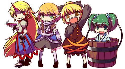 Mizuhashi Parsee Hoshiguma Yuugi Kurodani Yamame And Kisume Touhou Drawn By Hakika Danbooru