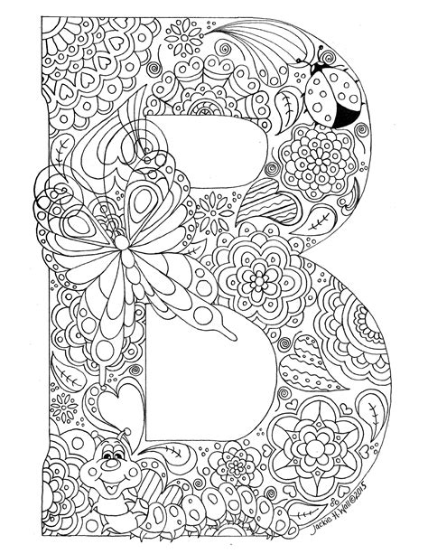 Letter B Colouring Page Jackie Wall Studio