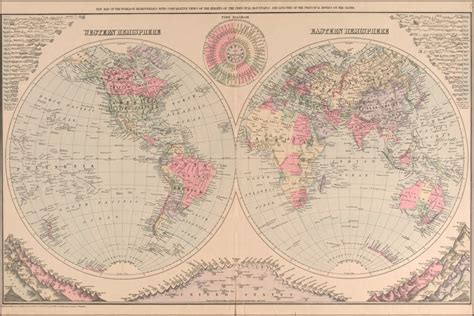24x36 Poster Map Of The World 1890
