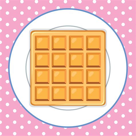 Waffle On Plate Pink Background 302553 Vector Art At Vecteezy
