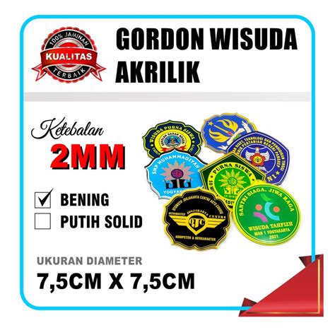 Jual Gordon Wisuda Bahan Akrilik Bisa Custom Shopee Indonesia