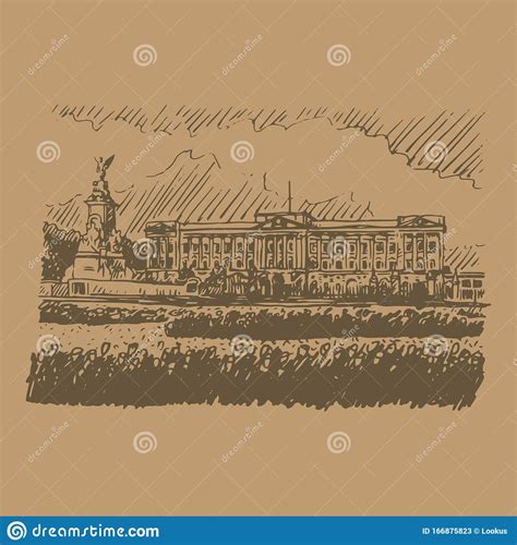 Palacio De Buckingham Londres Inglaterra Reino Unido Ilustración De