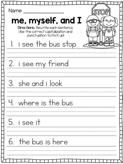 Fix It Sentences 1st Grade